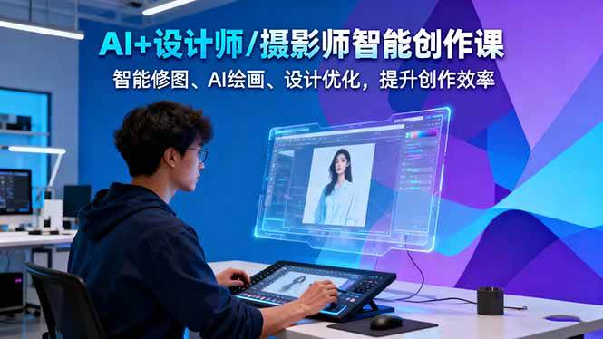 AI+设计师/摄影师智能创作课:智能修图、AI绘画、设计优化,提升创作效率-云享网创