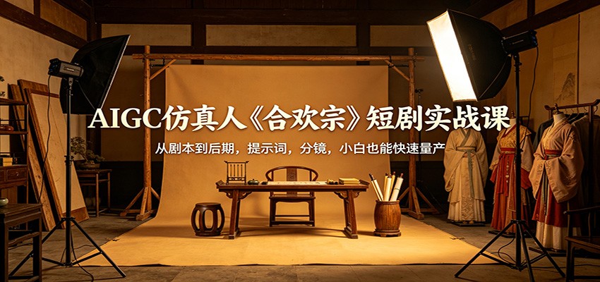 AIGC仿真人《合欢宗》短剧实战课:从剧本到后期,提示词,分镜,小白也能快速量产-云享网创