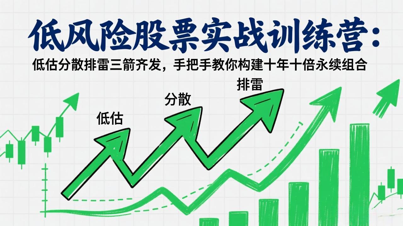 低风险股票实战训练营：低估分散排雷三箭齐发，手把手教你构建十年十倍永续组合-云享网创