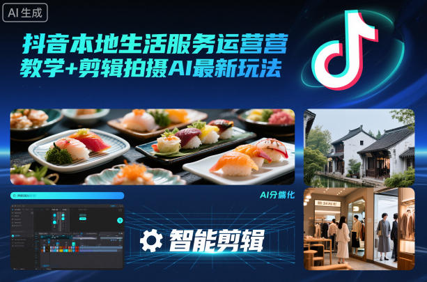 抖音本地生活服务运营教学+剪辑拍摄AI最新玩法-云享网创