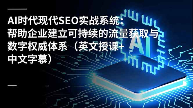 AI时代现代SEO实战系统:帮助企业建立可持续的流量获取与数字权威体系(英文授课+中文字幕-云享网创