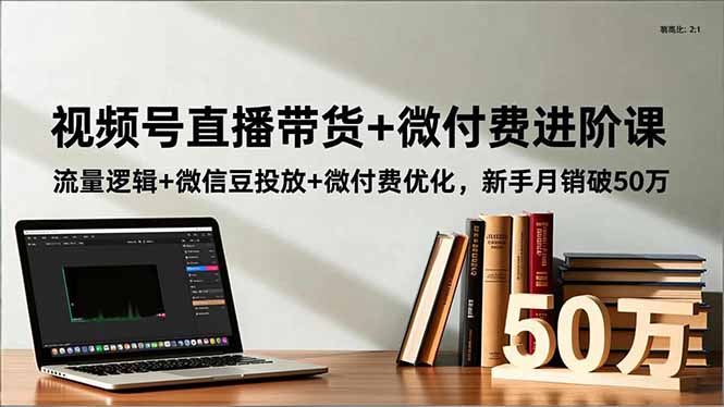 视频号直播带货+微付费进阶课:流量逻辑+微信豆投放+微付费优化,新手月销破50万-云享网创