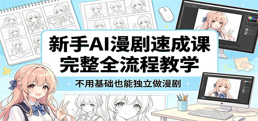 新手AI漫剧速成课：完整全流程教学，不用基础也能独立做漫剧-云享网创