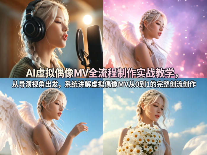 AI虚拟偶像MV全流程制作实战教学，从导演视角出发，系统讲解虚拟偶像MV从0到1的完整创作流程-云享网创