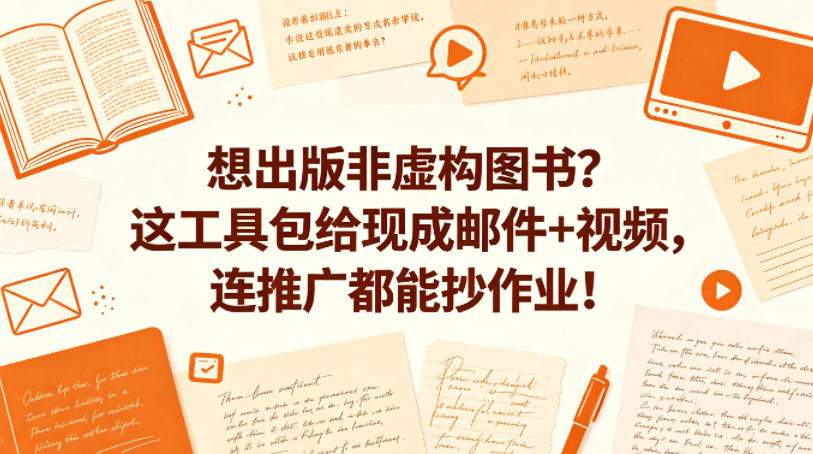 想出版非虚构图书?这工具包给现成邮件+视频,连推广都能抄作业!【原创双语字幕】-云享网创