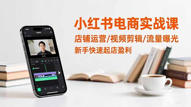 小红书电商实战课:店铺运营/视频剪辑/流量曝光,新手快速起店盈利-云享网创