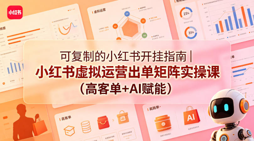 可复制的小红书开挂指南|小红书虚拟运营出单矩阵实操课(高客单+AI赋能)-云享网创