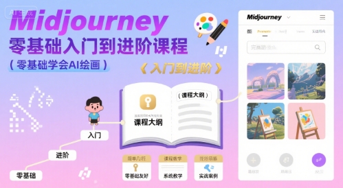 midjourney零基础入门到进阶课程，零基础学会AI绘画-云享网创