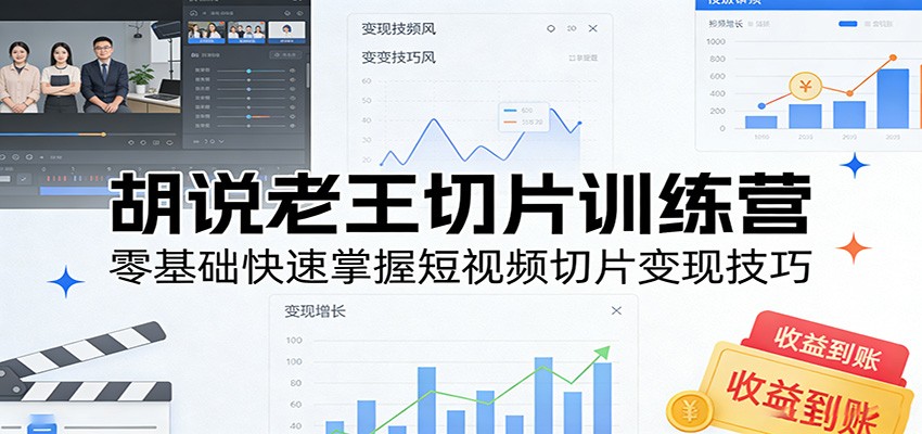 胡说老王切片训练营，零基础快速掌握短视频切片变现技巧-云享网创