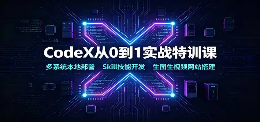 CodeX从0到1实战特训课:多系统本地部署,Skill技能开发,生图生视频网站搭建-云享网创