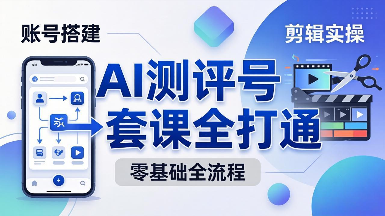 零基础起步怎么做AI测评号?账号搭建、爆款文案、剪辑实操、涨粉变现,一套课全打通-云享网创