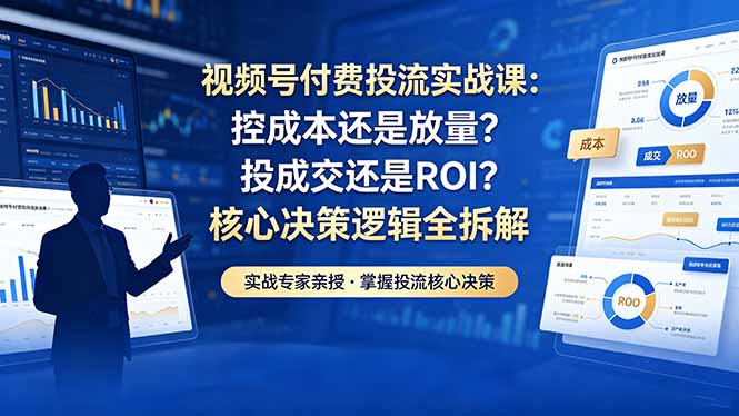 视频号付费投流实战课-5月：控成本还是放量？投成交还是ROI？核心决策逻辑全拆解-云享网创