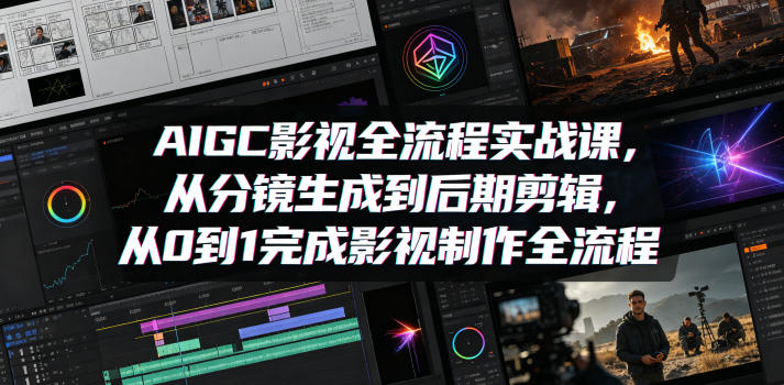 AIGC影视全流程实战课，从分镜生成到后期剪辑，从0到1完成影视制作全流程-云享网创