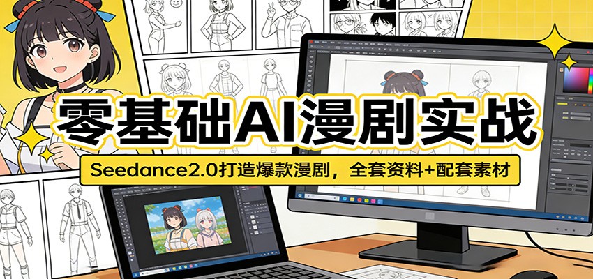 零基础AI漫剧实战：Seedance2.0打造爆款漫剧，全套资料+配套素材-云享网创