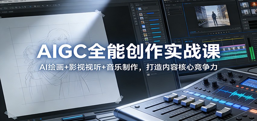 AIGC全能创作实战课:AI绘画+影视视听+音乐制作,打造内容核心竞争力-云享网创