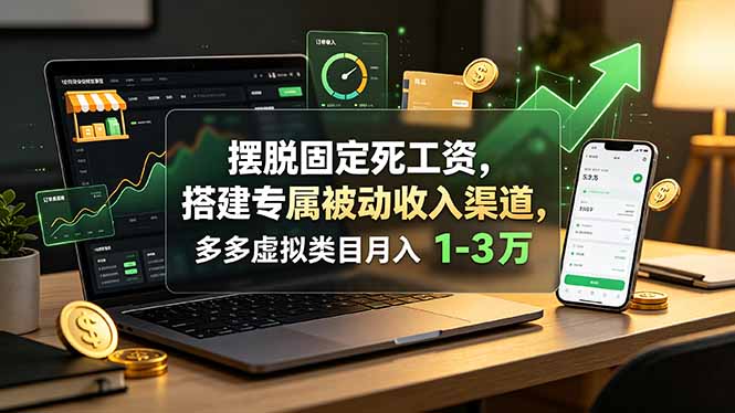 摆脱固定死工资,搭建专属被动收入渠道,多多虚拟类目月入 1-3 万-云享网创