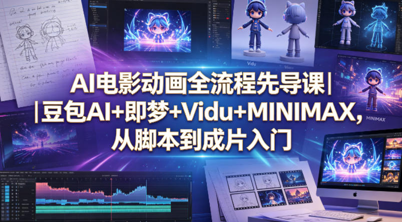AI电影动画全流程先导课｜豆包AI+即梦+Vidu+MINIMAX，从脚本到成片入门-云享网创
