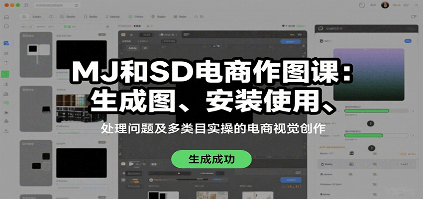 MJ和SD电商作图课：生成图、安装使用、处理问题及多类目实操的电商视觉创作-云享网创