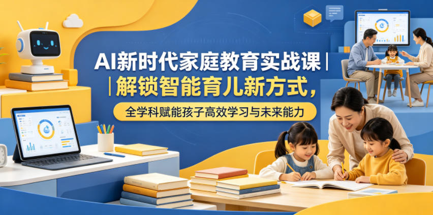 AI新时代家庭教育实战课｜解锁智能育儿新方式，全学科赋能孩子高效学习与未来能力-云享网创