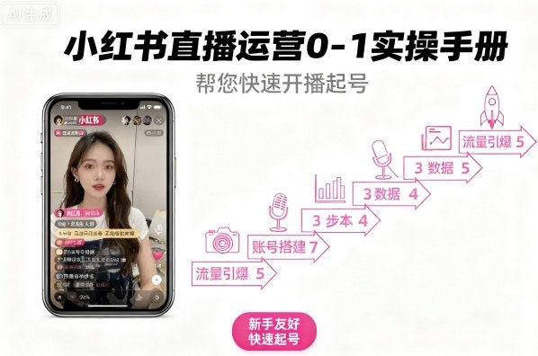 小红书直播运营0-1实操手册，帮您快速开播起号-云享网创
