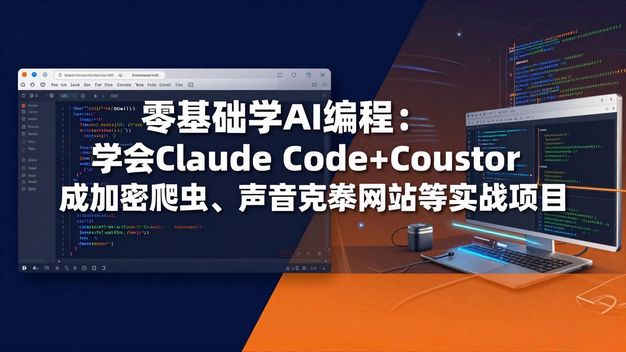 零基础学AI编程：学会Claude Code+Cursor完成加密爬虫、声音克隆网站等实战项目-云享网创