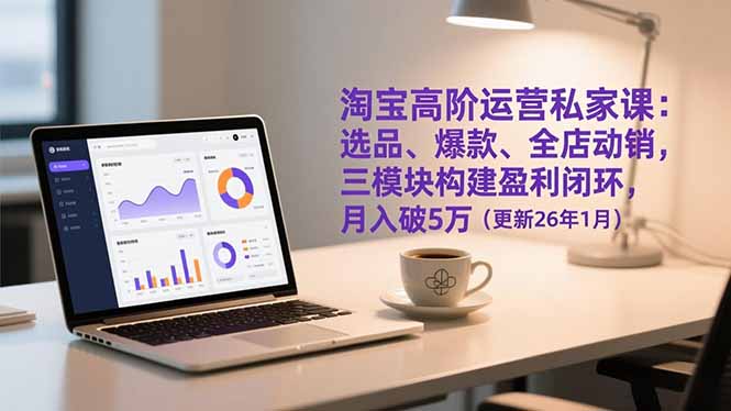 淘宝高阶运营私家课：选品、爆款、全店动销，三模块构建盈利闭环，月入破5万(更新26年1月-云享网创