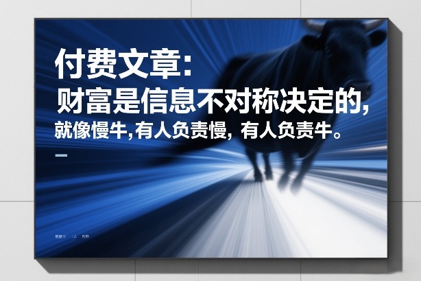 付费文章：财富是信息不对称决定的，就像慢牛，有人负责慢，有人负责牛-云享网创