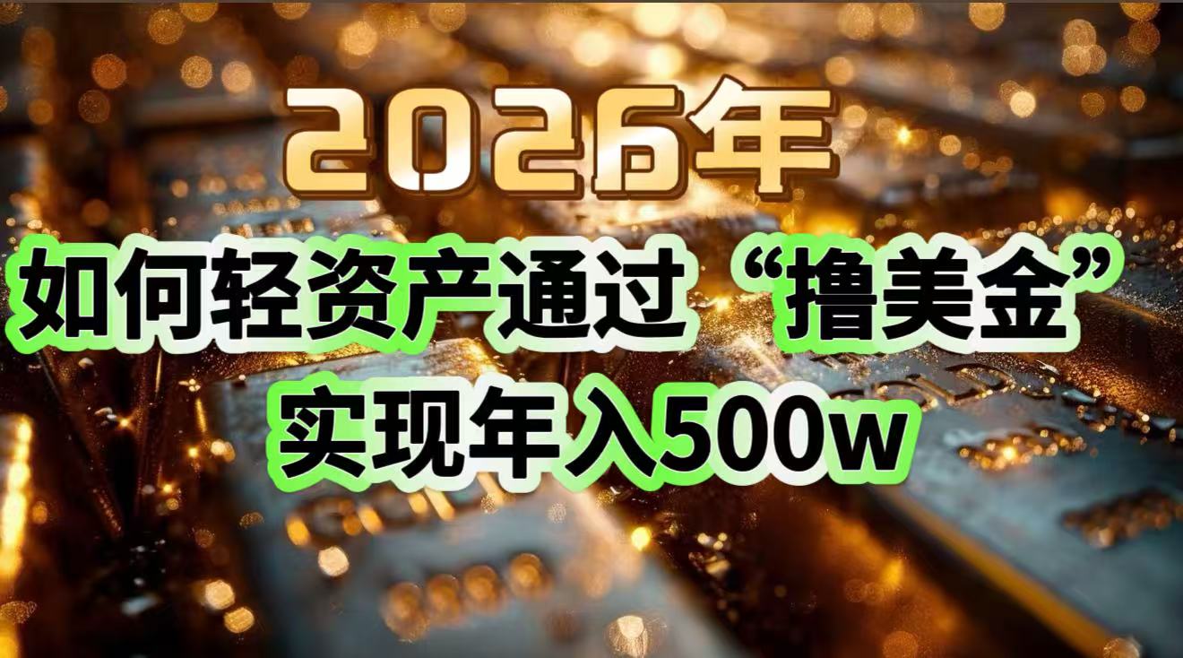 2026年如何轻资产通过“撸美金”实现年入500w-云享网创