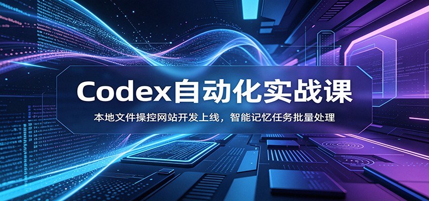 Codex自动化实战课：本地文件操控网站开发上线，智能记忆任务批量处理-云享网创