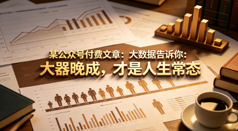 某公众号付费文章:大数据告诉你:大器晚成,才是人生常态-云享网创