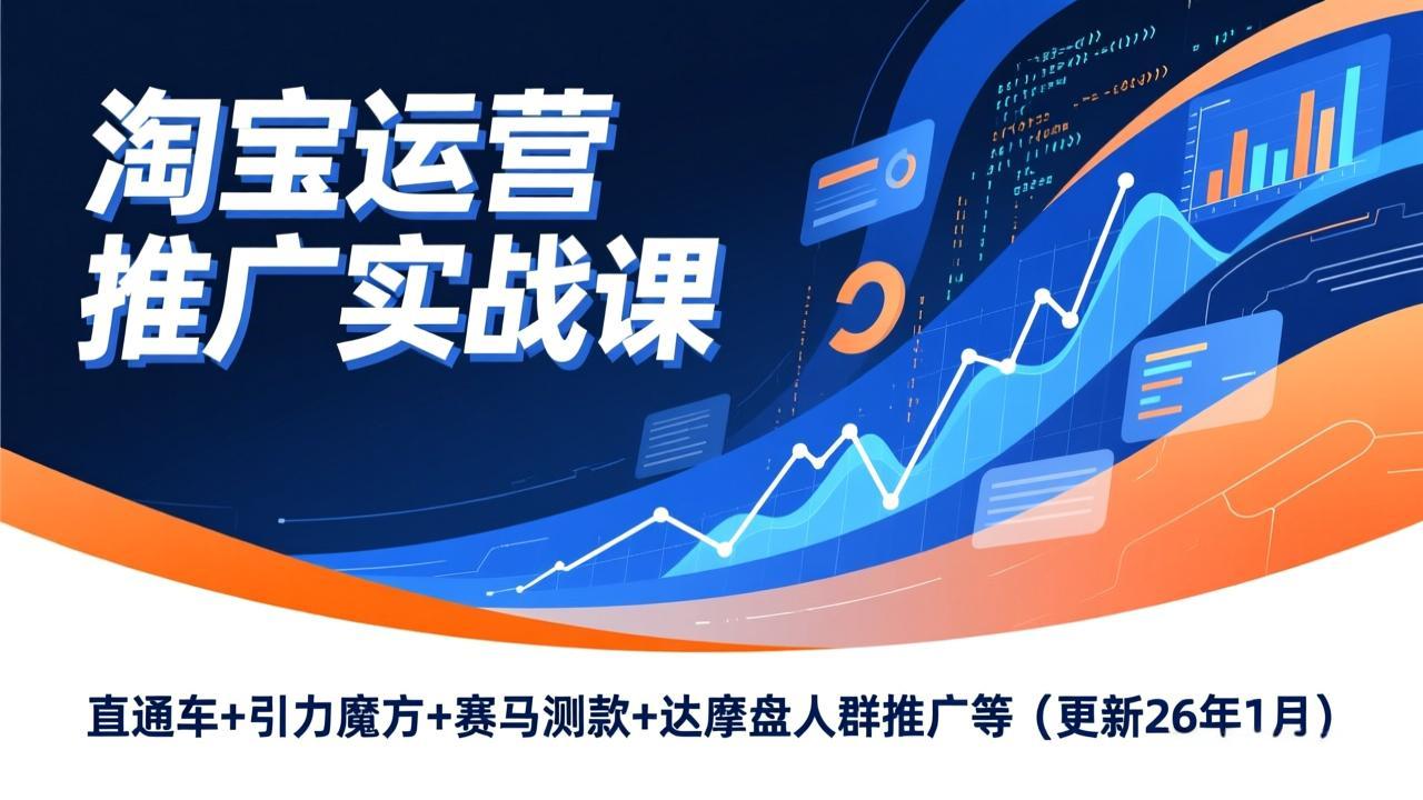 淘宝运营推广实战课，直通车+引力魔方+赛马测款+达摩盘人群推广等(更新26年1月-云享网创