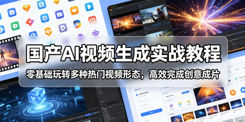 国产AI视频生成实战教程，零基础玩转多种热门视频形态，高效完成创意成片-云享网创