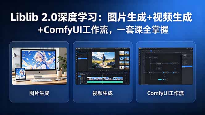 Liblib 2.0深度学习:图片生成+视频生成+ComfyUI工作流,一套课全掌握-云享网创