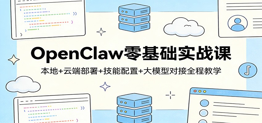 OpenClaw零基础实战课：本地+云端部署+技能配置+大模型对接全程教学-云享网创