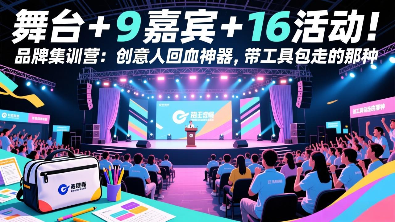 舞台 + 9 嘉宾 + 16 活动!品牌集训营:创意人回血神器,带工具包走的那种-云享网创