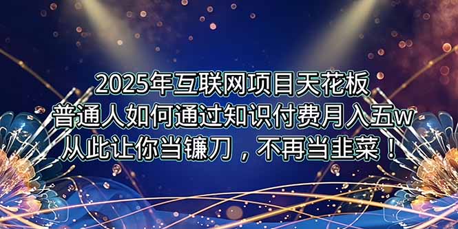 2025年互联网项目天花板，普通人如何通过卖项目实现逆风翻盘，月入5W＋！-云享网创