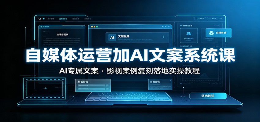 自媒体运营加AI文案系统课：：AI专属文案，影视案例复刻落地实操教程-云享网创