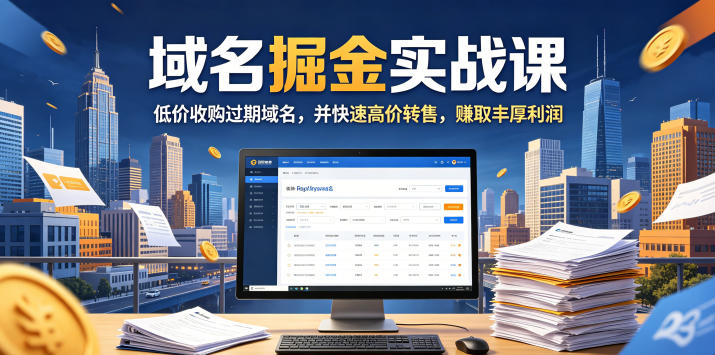 域名交易掘金实战课，低价收购过期域名，并快速高价转售，賺取丰厚利润【原创双语字幕】-云享网创