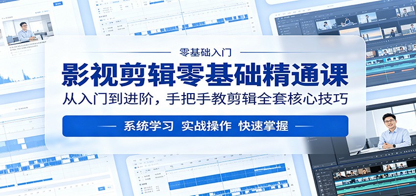 影视剪辑零基础精通课：从入门到进阶，手把手教剪辑全套核心技巧-云享网创
