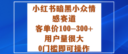 小红书暗黑小众情感赛道,客单价100-300+用户量很大,0门槛即可操作-云享网创