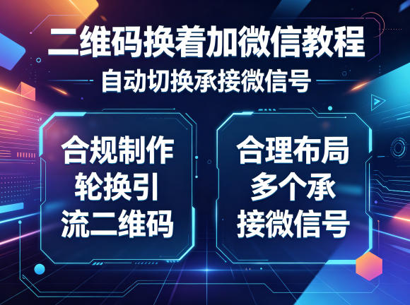二维码换着加微信教程，自动切换承接微信号，合规制作轮换引流二维码，合理布局多个承接微信号-云享网创