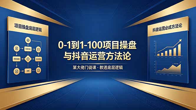 0-1到1-100怎么建？某大佬门徒课教透项目操盘底层逻辑+抖音运营必成方法论-云享网创