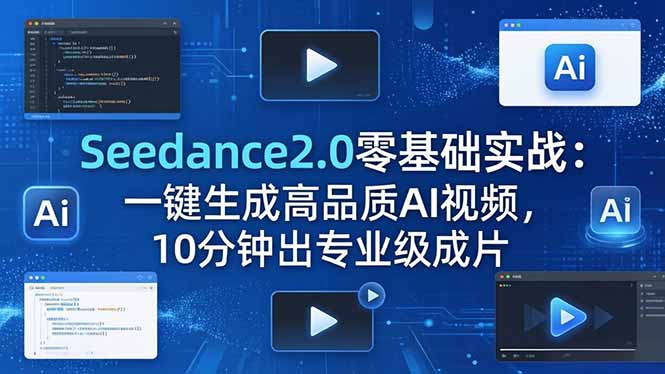 Seedance2.0零基础实战：一键生成高品质AI视频，10分钟出专业级成片-云享网创