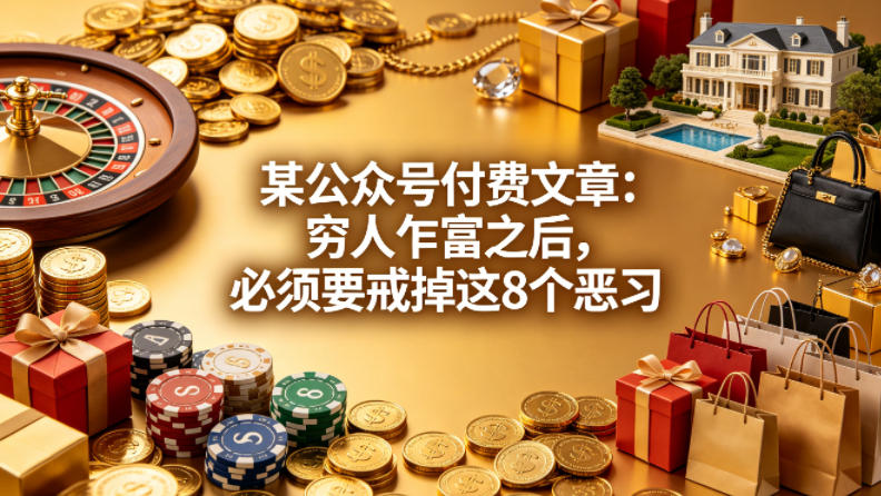 某公众号付费文章:穷人乍富之后,必须要戒掉这8个恶习-云享网创
