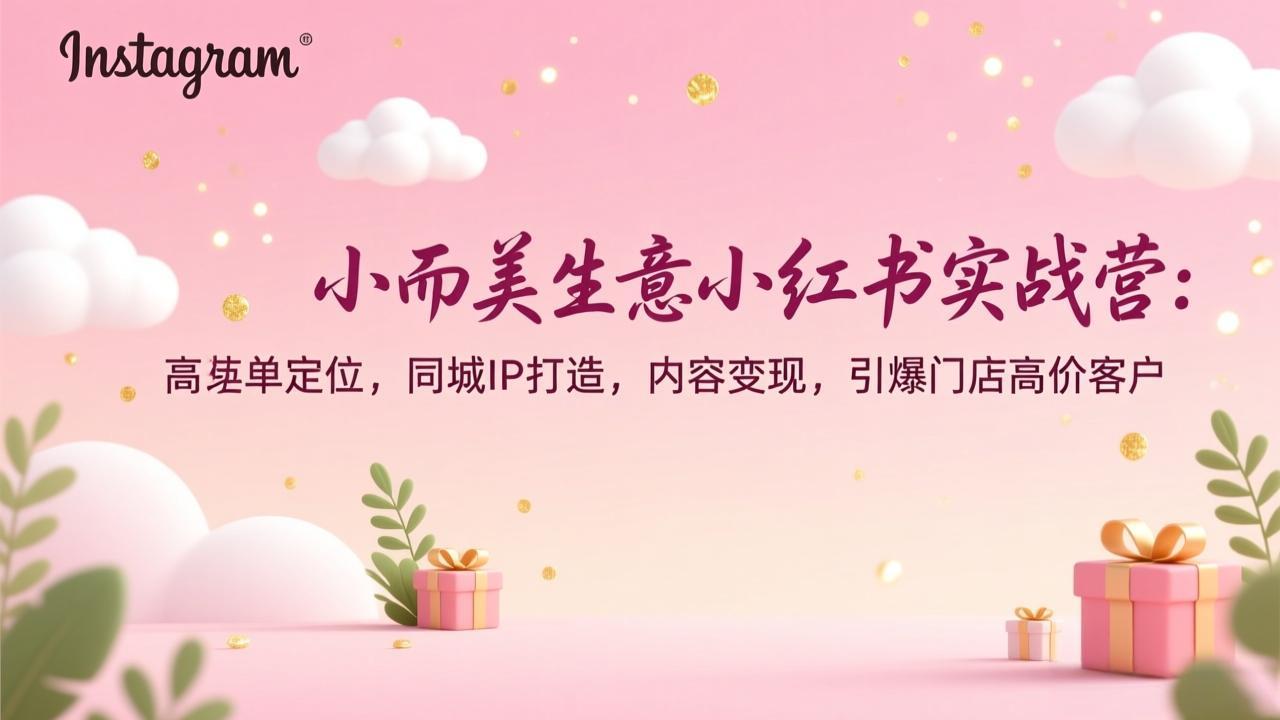 小而美生意小红书实战营：高客单定位，同城IP打造，内容变现，引爆门店高价客户-云享网创