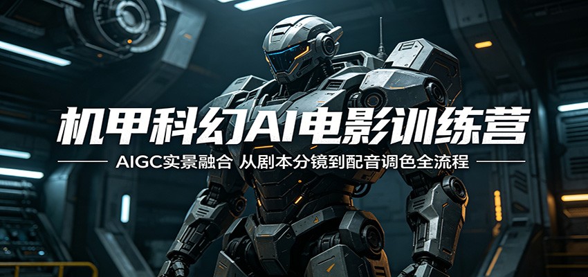 机甲科幻AI电影训练营：AIGC实景融合，从剧本分镜到配音调色全流程-云享网创