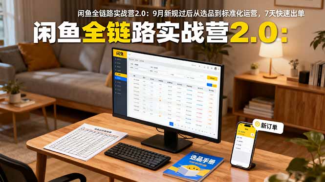 闲鱼全链路实战营2.0：9月新规过后从选品到标准化运营，7天快速出单-云享网创