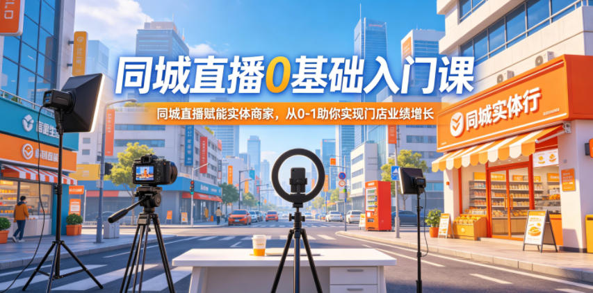 同城直播0基础入门课，同城直播赋能实体商家，从0-1助你实现门店业绩增长-云享网创