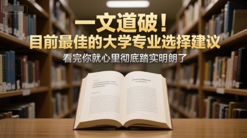 付费文章：一文道破！目前最佳的大学专业选择建议，看完你就心里彻底踏实明朗了-云享网创