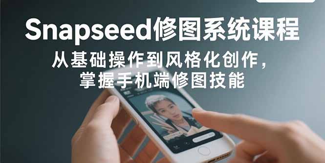 Snapseed修图系统课程：从基础操作到风格化创作，掌握手机端修图技能-云享网创